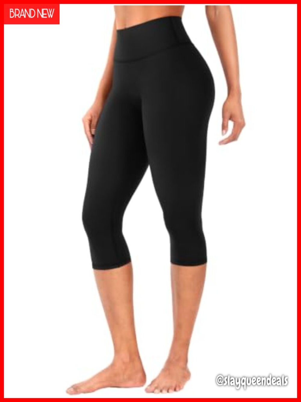 Womens Workout Capri Leggings Hidden Scrunch No Front Seam Yoga Gym